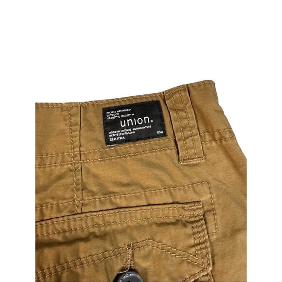 UNION MEN'S SIZE 34 BROWN COTTON CARGO‎ HIKING WALKING OUTDOOR SHORTS NWT - Picture 7 of 8